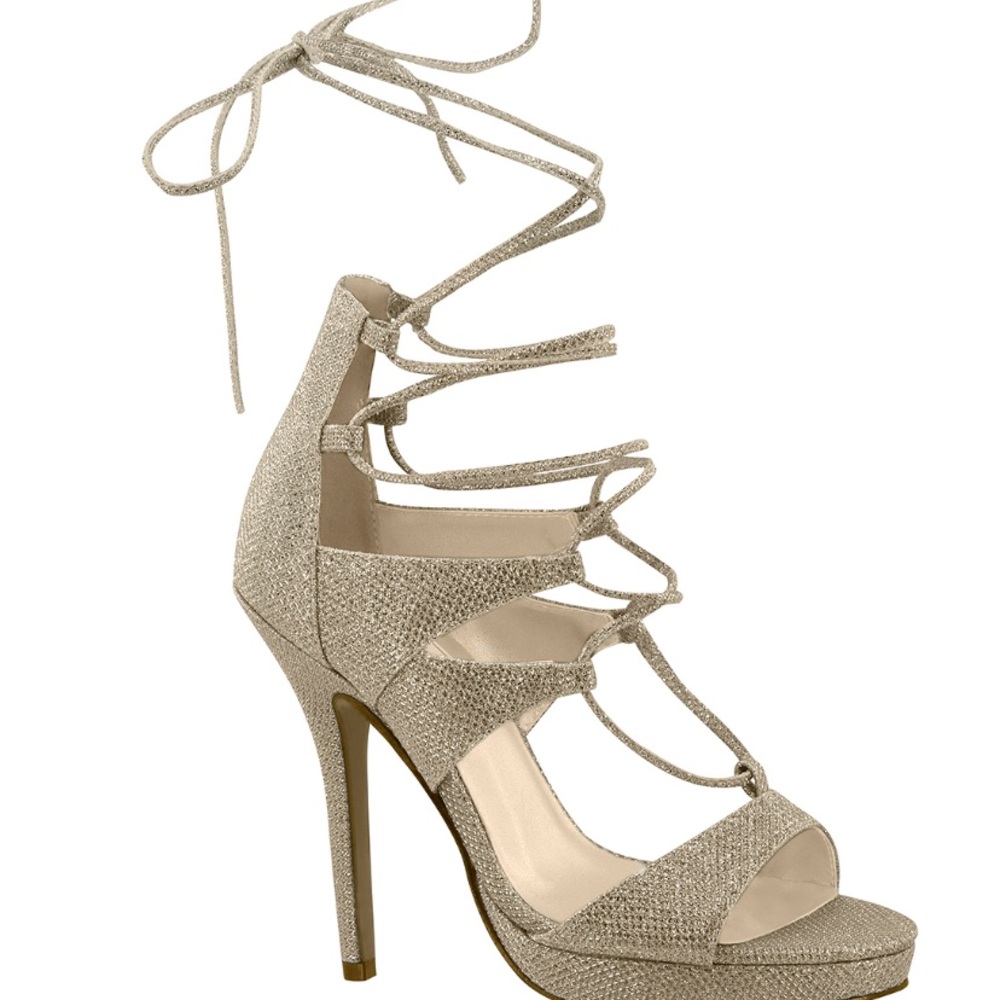 Gold Glitter Heels